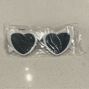 Heart-Shaped White Sunglasses
